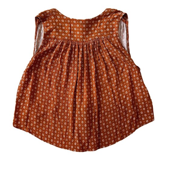 By Together Burnt Orange Cropped V-Neck Front Tie Tank Top Woman Large 1618 - Picture 5 of 6